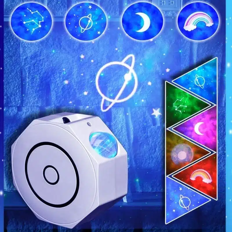 projecteur-galaxie-ciel-etoile-avec-telecommande Projecteur galaxie ciel étoilé avec télécommande et disques de projection colorés pour chambre au Maroc