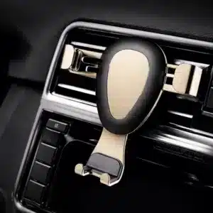 Support Téléphone Voiture par gravité vu de dos avec rotule 360 degrés pour grille d’aération