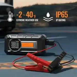 Démarreur de batterie portable avec compresseur et écran digital pour voiture au Maroc