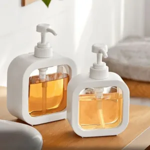Distributeur de savon liquide rechargeable avec fenêtre transparente pour salle de bain et cuisine au Maroc