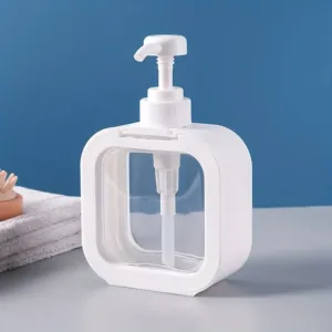 Distributeur de savon liquide rechargeable avec fenêtre transparente pour salle de bain et cuisine au Maroc