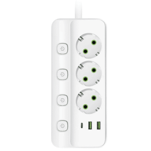 Multiprise 3 prises avec 2 ports USB, 1 port Type-C et câble 2 mètres au Maroc