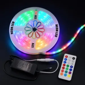 Ruban LED Néon RGB Flexible avec Télécommande – Éclairage Décoratif Multicolore