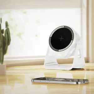 Support haut parleur induction Bluetooth ZJ-W08 blanc et noir pour smartphone au Maroc