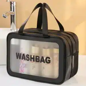 Trousse de toilette double compartiment étanche avec poignée au Maroc