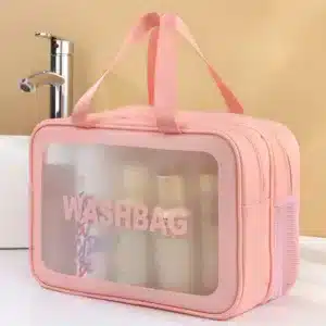 Trousse de toilette double compartiment étanche avec poignée au Maroc
