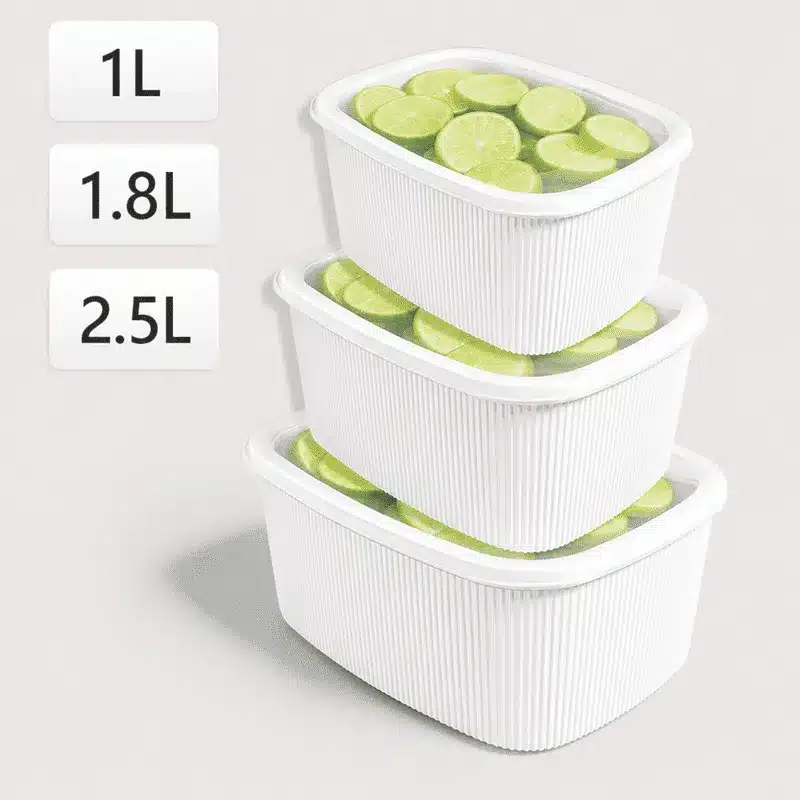 boites-de-conservation-alimentaire-3-pieces-blanc Lot de Boîtes de Conservation Alimentaire avec Couvercles Hermétiques