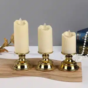 bougies led décoratives effet flamme realiste support dore decoration maison maroc bougie sans fumee