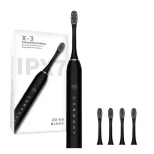 Brosse à dents électrique sonique rechargeable rose avec têtes de rechange au Maroc