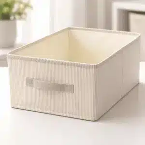 Boîte de rangement pliable en tissu premium - Beige