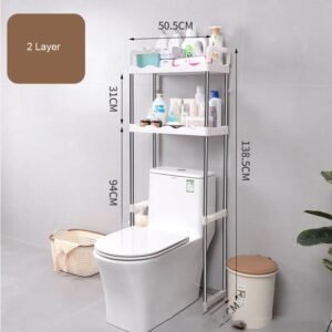 etagere wc 2 niveaux rangement salle bain au dessus toilette maroc gain de place meuble wc