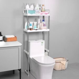 etagere wc 2 niveaux rangement salle bain au dessus toilette maroc gain de place meuble wc
