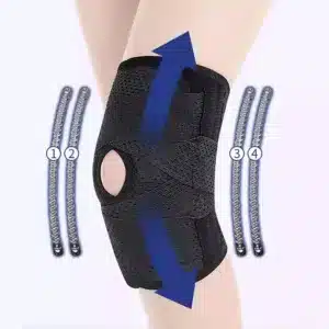 Genouillère de maintien réglable avec sangles croisées et ouverture rotule au Maroc