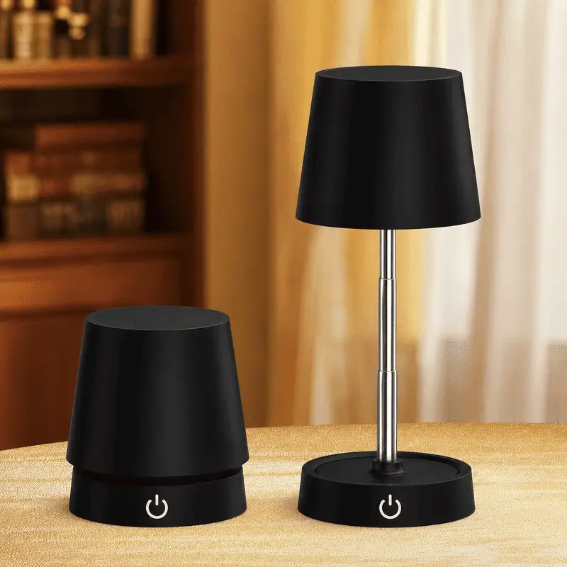 lampe-de-table-led-rechargeable-tactile-noir Lampe de Table LED Rechargeable Tactile