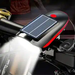 Lampe vélo solaire LED rechargeable avec fixation guidon au Maroc