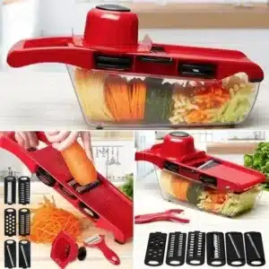 Mandoline de Légumes 10 en 1 Multifonction – Coupe Légumes Rapide avec Bac et Lames Interchangeables