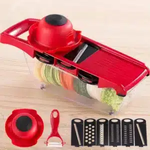 Mandoline de Légumes 10 en 1 Multifonction – Coupe Légumes Rapide avec Bac et Lames Interchangeables