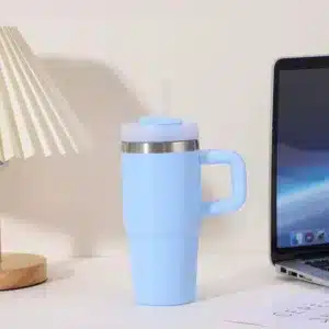 Mini gobelet isotherme tumbler inox paille poignee maroc