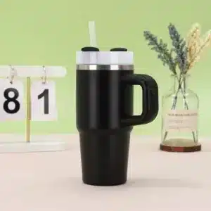 Mini gobelet isotherme tumbler inox paille poignee maroc