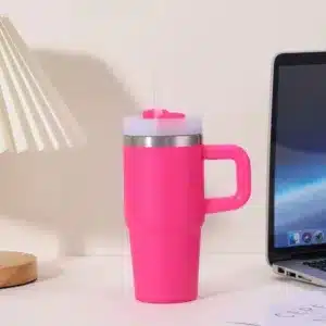 Mini gobelet isotherme tumbler inox paille poignee maroc