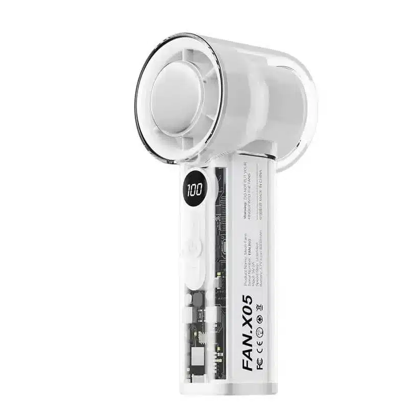 mini-ventilateur-portable-refroidissant-blanc Mini Ventilateur Portable Refroidissant – Ventilateur USB Rechargeable avec Effet Glace