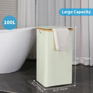 panier à linge pliable 100l sac amovible rangement salle bain maroc