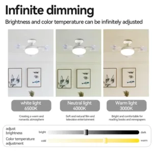 plafonnier ventilateur led telecommande lumiere dimmable maroc