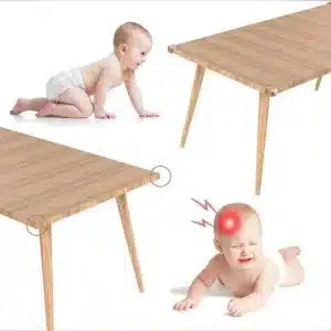 Protège coins de table transparent pour sécurité bébé et angles de meubles au Maroc