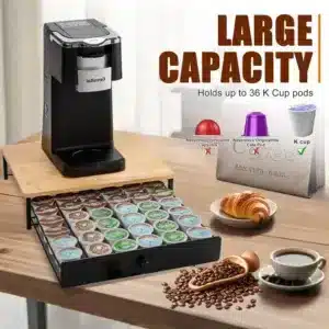 support capsules café tiroir bois organisateur nespresso dolce gusto maroc