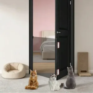 Barrière rétractable de sécurité pour chiens et chats avec fixation murale sans perçage