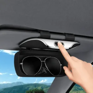 Boîte de rangement pour lunettes de voiture fixée sur pare-soleil avec support premium au Maroc