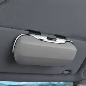 Boîte de rangement lunettes voiture fixée sur pare-soleil avec support premium au Maroc