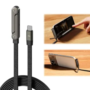 Câble USB-C 240W avec support smartphone intégré pour regarder des vidéos pendant la charge