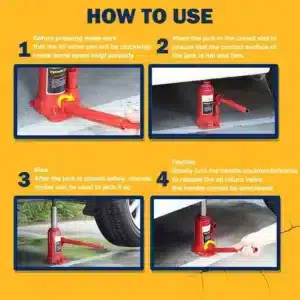 Cric hydraulique bouteille rouge pour voiture et SUV au Maroc