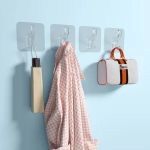 Crochet adhésif transparent mural sans perçage pour rangement maison