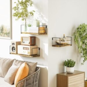 Étagères murales flottantes style bois moderne pour décoration et rangement au Maroc