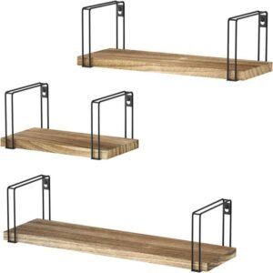 Étagères murales flottantes style bois moderne pour décoration et rangement au Maroc