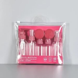 kit flacons de voyage transparent cosmetique trousse maroc