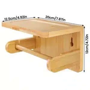 Porte papier toilette mural en bambou avec étagère de rangement pour salle de bain