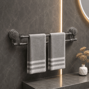 Porte Serviettes Double Extensible à Ventouses Ultra-Puissantes