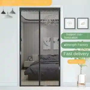 Rideau moustiquaire magnétique pour porte avec fermeture automatique anti-insectes au Maroc