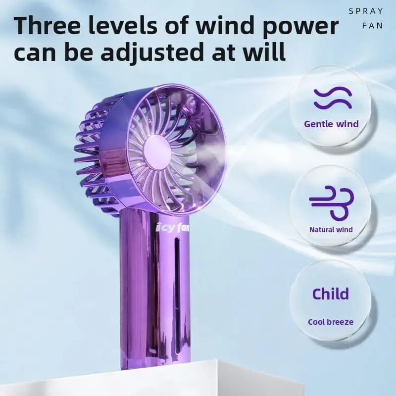 ventilateur-portable-brumisateur-1 Ventilateur portable rechargeable avec brumisateur et spray rafraîchissant