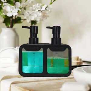 Distributeur Double de Savon avec Porte-Éponge