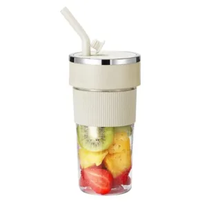 Blender Portable Rechargeable 6 Lames avec Paille Intégrée