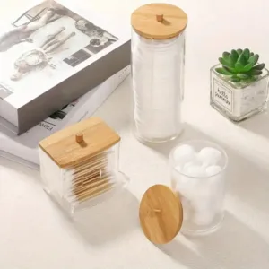 Boîte de Rangement de Coton de Maquillage 3 Pièces
