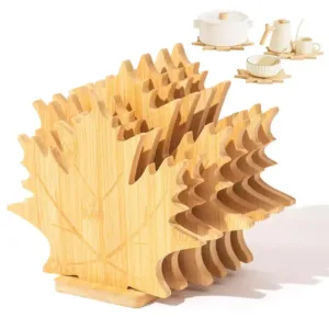 Dessous de Plat en Bambou Feuille d’Érable – Lot de 6 Pièces