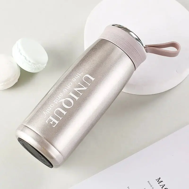 gourde-isotherme-en-acier-inoxydable-360-ml-argent Gourde Isotherme en Acier Inoxydable avec Filtre à Thé