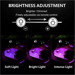 Kit Éclairage LED RGB Intérieur Voiture avec Télécommande – 4 Bandes LED