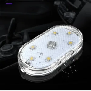 Lampe LED intérieure rechargeable USB fixée dans une voiture avec éclairage tactile haute luminosité.