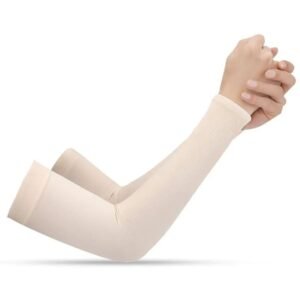 Manchettes de compression anti-UV respirantes pour protection solaire lors d'activités sportives et extérieures.